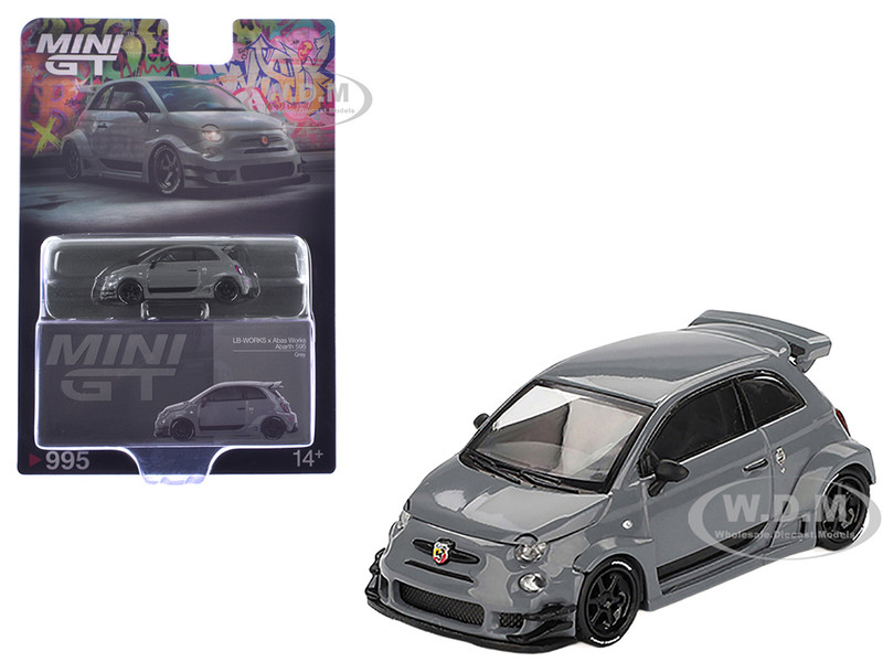 ABARTH 595 #49 LB Works x Abas Works Gray Limited Edition 1/64 Diecast Model Car Mini GT MGT00995