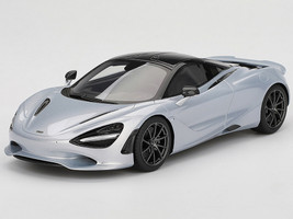 McLaren 750S Ice Silver Metallic with Black Top 1/18 Model Car Top Speed TS0546