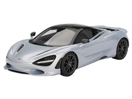 McLaren 750S Ice Silver Metallic with Black Top 1/18 Model Car Top Speed TS0546