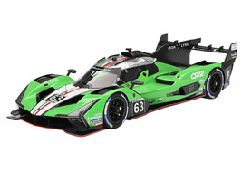 Lamborghini SC63 #63 Matteo Cairoli Andrea Caldarelli Romain Grosjean Iron Lynx IMSA 12 Hours of Sebring 2024 1/18 Model Car Top Speed TS0584
