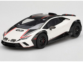 Lamborghini Huracan Sterrato Bianco Asopo White with Matt Black Top and Red Stripes 1/18 Model Car Top Speed TS0610
