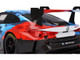 BMW M4 GT3 EVO Presentation #1 White with Carbon Blue and Red Graphics 1/18 Model Car Top Speed TS0614