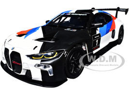 BMW M4 3.0 CSL #50 White with Blue and Red Stripes 1/18 Model Car