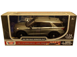 2022 Ford Police Interceptor Utility Unmarked Gray Metallic Builder s Kit Law Enforcement and Public Service Series 1/24 Diecast Model Car Motormax 76988GRY-BB
