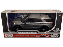 2022 Ford Police Interceptor Utility Unmarked Gray Metallic Builder s Kit Law Enforcement and Public Service Series 1/24 Diecast Model Car Motormax 76988GRY-BB
