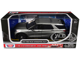 2022 Ford Police Interceptor Utility Unmarked Gray Metallic Builder s Kit Law Enforcement and Public Service Series 1/24 Diecast Model Car Motormax 76988GRY-BB