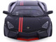 Lamborghini Reventon Matt Black with Red Stripes Satin Paint Series 1/24 Diecast Model Car Motormax 79509