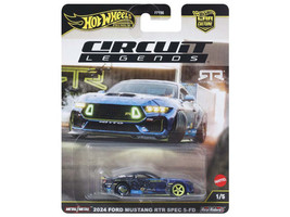 2024 Ford Mustang RTR Spec 5 FD Dark Blue with Graphics Circuit Legends Series Diecast Model Car Hot Wheels JBK48