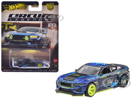 2024 Ford Mustang RTR Spec 5 FD Dark Blue with Graphics Circuit Legends Series Diecast Model Car Hot Wheels JBK48
