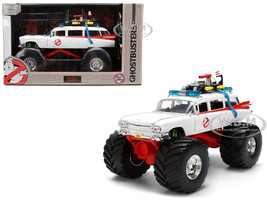 1959 Cadillac Ambulance Ecto 1 Ghostbusters 1984 Movie Monster Truck Version Hollywood Rides Series 1/24 Diecast Model Car Jada 35943