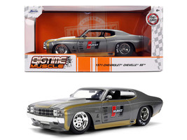 1971 Chevrolet Chevelle SS Hurst Gray Metallic with Gold Stripes Bigtime Muscle Series 1/24 Diecast Model Car Jada 36588
