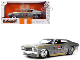 1971 Chevrolet Chevelle SS Hurst Gray Metallic with Gold Stripes Bigtime Muscle Series 1/24 Diecast Model Car Jada 36588