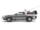 DeLorean Brushed Metal Time Machine with Lights Back to the Future 1985 Movie 40th Anniversary Special Packaging Hollywood Rides Series 1/24 Diecast Model Car Jada 36849