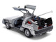 DeLorean Brushed Metal Time Machine with Lights Back to the Future 1985 Movie 40th Anniversary Special Packaging Hollywood Rides Series 1/24 Diecast Model Car Jada 36849