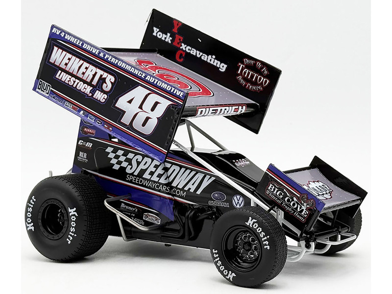 Winged Sprint Car #48 Danny Dietrich Weikert s Livestock Speedway Cars Gary Kauffman Racing 2025 1/18 Diecast Model Car ACME A1825002