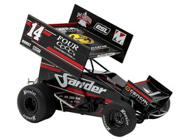 Winged Sprint Car #14 Spencer Bayston Four CCCC s Construction Sander Jason Meyers Racing 2025 1/18 Diecast Model Car ACME A1825007