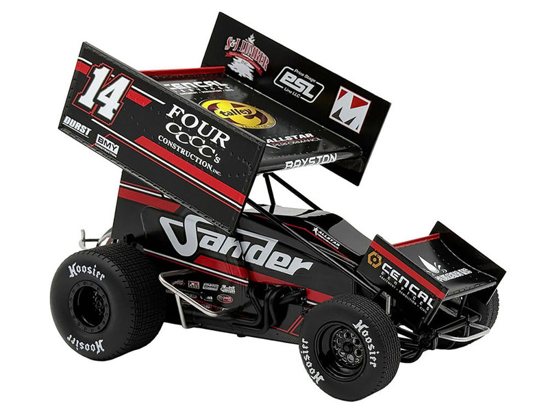 Winged Sprint Car #14 Spencer Bayston Four CCCC s Construction Sander Jason Meyers Racing 2025 1/18 Diecast Model Car ACME A1825007