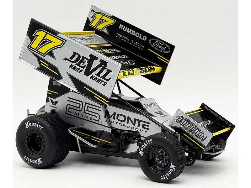 Winged Sprint Car #17 Cory Eliason Devil Race Karts Monte Motorsports 2025 1/18 Diecast Model Car ACME A1825010