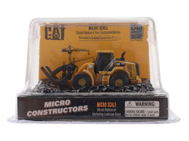 CAT Caterpillar 950M Wheel Loader Log Fork Version Yellow Micro Constructor Series Diecast Model Diecast Masters 85969CS
