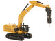 CAT Caterpillar 395 Next Generation Hydraulic Excavator Mass Excavator Version Yellow with Additional Tools High Line Series 1/87 HO Diecast Model Diecast Masters 85778