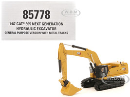 CAT Caterpillar 395 Next Generation Hydraulic Excavator Mass Excavator Version Yellow with Additional Tools High Line Series 1/87 HO Diecast Model Diecast Masters 85778