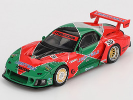 Mazda RX 7 LB Super Silhouette RHD Right Hand Drive #55 787B Tribute Red and Green Limited Edition 1/64 Diecast Model Car Mini GT MGT00990