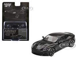 Aston Martin DBS RHD Right Hand Drive 007 Edition Black Metallic Limited Edition 1/64 Diecast Model Car Mini GT MGT01008