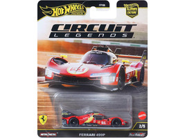 Ferrari 499P #51 Red with Yellow Stripes Circuit Legends Series Diecast Model Car Hot Wheels JBK49