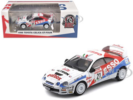 Toyota Celica GT Four #21 Gilberto Pianezzola Loris Roggia Rallye Sanremo Rallye d Italia 1996 with Extra Wheels 1/64 Diecast Model Car BM Creations 64B0421