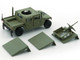 HUMVEE 4 CT Military Vehicle Olive Green with Alternative Tops 1/64 Diecast Model Car BM Creations 64B0458