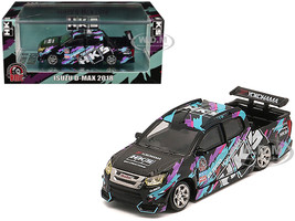 Isuzu D Max Lowrider Pickup Truck RHD Right Hand Drive HKS Black with Graphics Thailand Diecast Expo 2025 1/64 Diecast Model Car BM Creations 64B0463