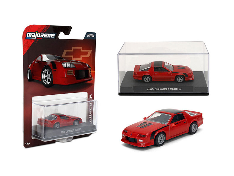 1985 Chevrolet Camaro Red with Black Top and Stripes Collection Series 1/64 Diecast Model Car Majorette MJ8505001010