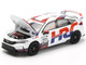 Honda Civic Type R FL5 HRC Honda Racing White with Graphics 1/64 Diecast Model Car Pop Race PR640030
