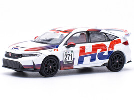 Honda Civic Type R FL5 HRC Honda Racing White with Graphics 1/64 Diecast Model Car Pop Race PR640030