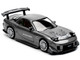 Mazda RX7 FD RE Amemiya Widebody RHD Right Hand Drive Gunmetal Gray Metallic with Carbon Hood 1/64 Diecast Model Car Pop Race PR640255