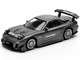 Mazda RX7 FD RE Amemiya Widebody RHD Right Hand Drive Gunmetal Gray Metallic with Carbon Hood 1/64 Diecast Model Car Pop Race PR640255