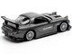 Mazda RX7 FD RE Amemiya Widebody RHD Right Hand Drive Gunmetal Gray Metallic with Carbon Hood 1/64 Diecast Model Car Pop Race PR640255