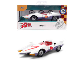 Mach 5 White with Red Stripes and Interior Speed Racer 1967 TV Series Anime Hollywood Rides Series 1/32 Diecast Model Car Jada 35882