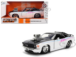 1970 Ford Mustang Boss 429 Black and White with Graphics Bigtime Muscle Series 1/24 Diecast Model Car Jada 36590