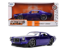 1971 Chevrolet Camaro Z 28 Purple Metallic with Black Hood Bigtime Muscle Series 1/24 Diecast Model Car Jada 36592
