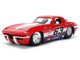 1963 Chevrolet Corvette Stingray #63 Chevy Racing Red with White and Blue Stripes Bigtime Muscle Series 1/24 Diecast Model Car Jada 36594