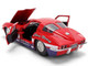1963 Chevrolet Corvette Stingray #63 Chevy Racing Red with White and Blue Stripes Bigtime Muscle Series 1/24 Diecast Model Car Jada 36594