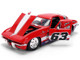 1963 Chevrolet Corvette Stingray #63 Chevy Racing Red with White and Blue Stripes Bigtime Muscle Series 1/24 Diecast Model Car Jada 36594