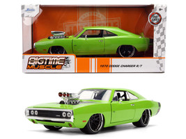 1970 Dodge Charger R T Bright Green with Black Tail Stripe Bigtime Muscle Series 1/24 Diecast Model Car Jada 36595