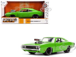 1970 Dodge Charger R T Bright Green with Black Tail Stripe Bigtime Muscle Series 1/24 Diecast Model Car Jada 36595