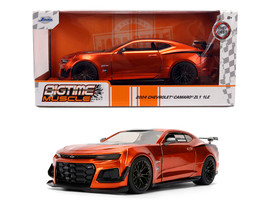 2024 Chevrolet Camaro ZL1 1LE Orange Metallic with Black Stripes Bigtime Muscle Series 1/24 Diecast Model Car Jada 36596