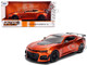 2024 Chevrolet Camaro ZL1 1LE Orange Metallic with Black Stripes Bigtime Muscle Series 1/24 Diecast Model Car Jada 36596