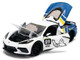 2020 Chevrolet Corvette Stingray C8 #89 Michelin White with Yellow and Blue Stripes Bigtime Muscle Series 1/24 Diecast Model Car Jada 36597