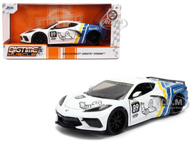 2020 Chevrolet Corvette Stingray C8 #89 Michelin White with Yellow and Blue Stripes Bigtime Muscle Series 1/24 Diecast Model Car Jada 36597