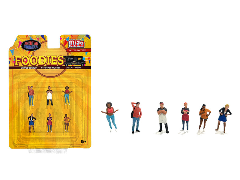Foodies 6 piece Diecast Figure Set 6 Figures Limited Edition for 1/64 Scale Models American Diorama AD-64531MJ